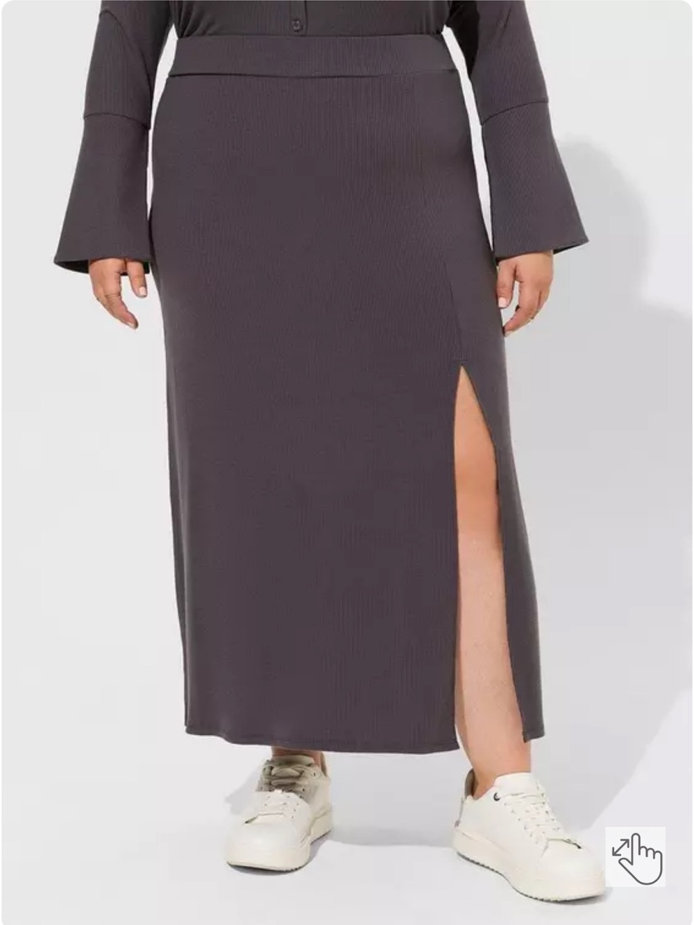 Torrid Maxi Super Soft Rib Column Pencil Skirt With Slit